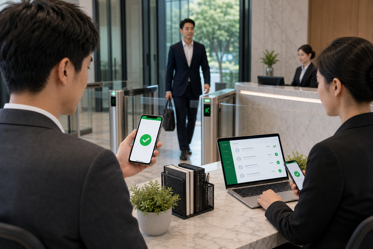 访客签到成功后通行